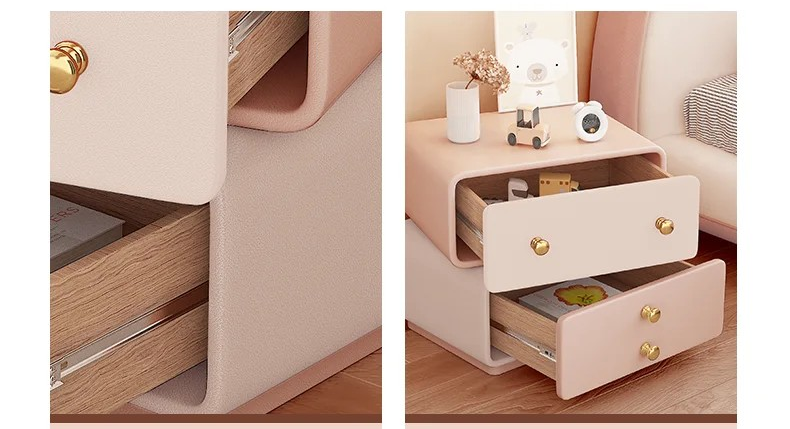 Luxury 360° rotatable Bedside Table with Drawers