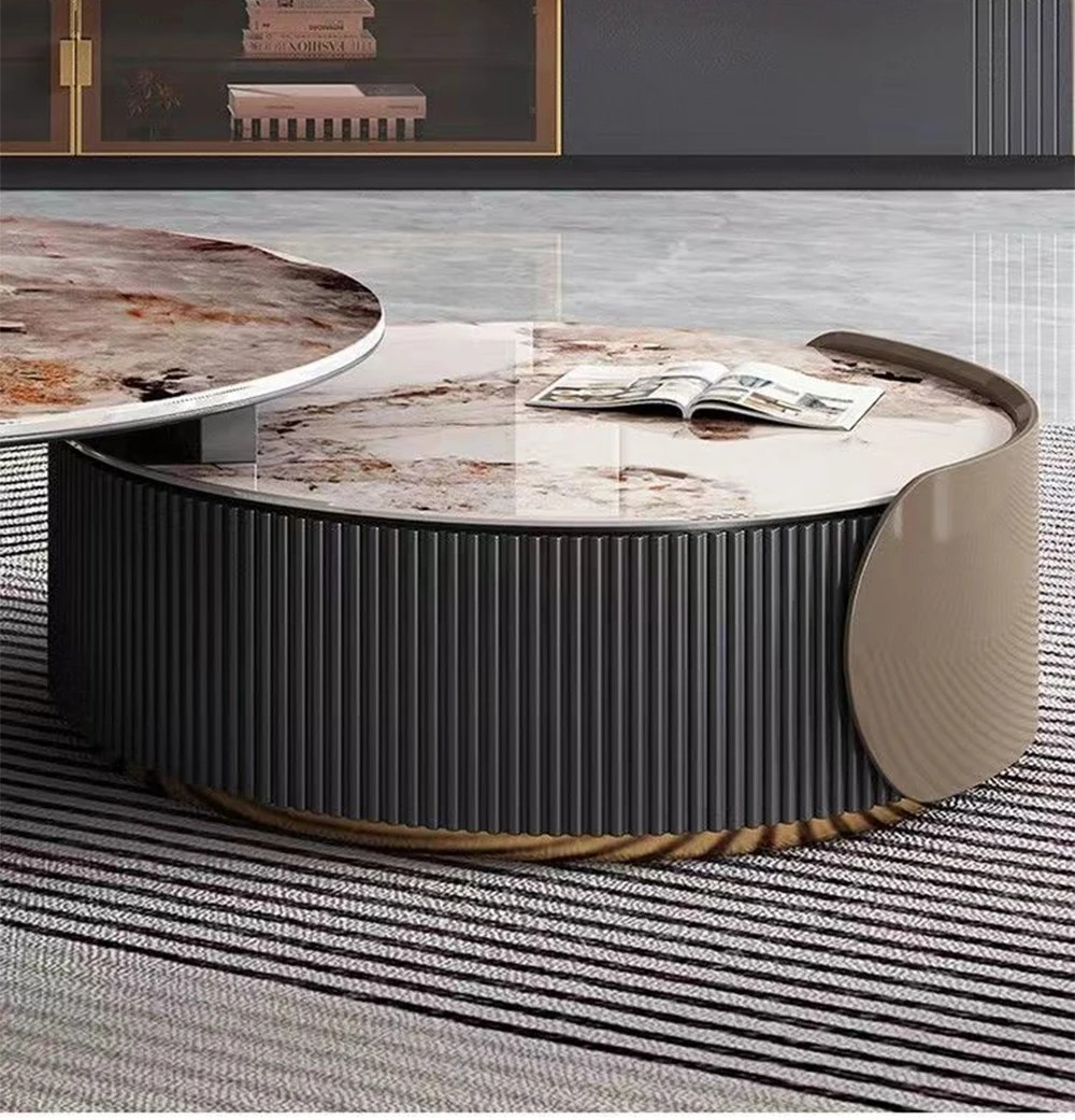 Extendable Luxury Round Coffee Table Combination