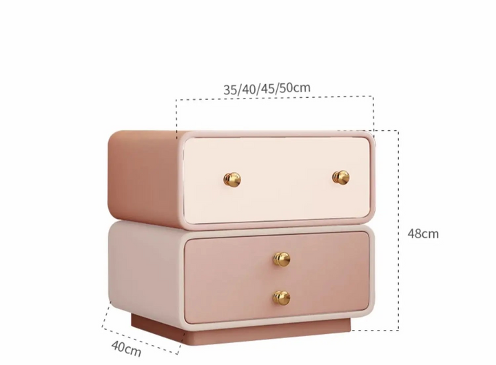 Luxury 360° rotatable Bedside Table with Drawers