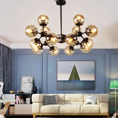 Vintage Led Pendant Lamp Dining Room Furniture Industrial Loft Iron Modern Droplight Glass Round Ball Classic Luminaria Lights