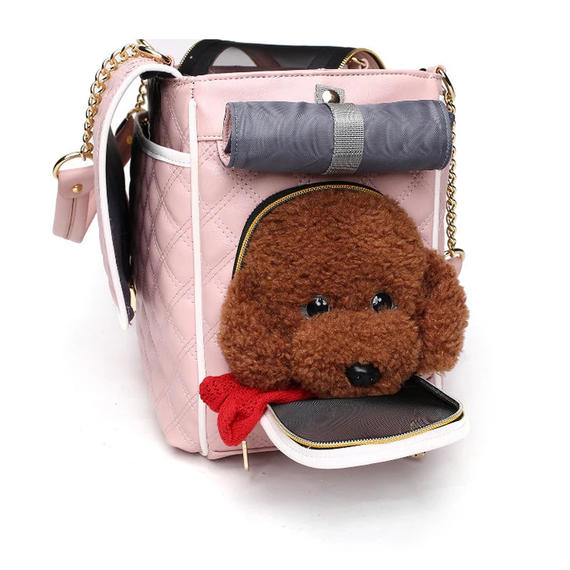 Luxury Portable Pet Puppy Travel Bags Dog Cat Carrier Bag Breathable Dog Cat Chihuahua Carrier Outgoing Pets Handbag