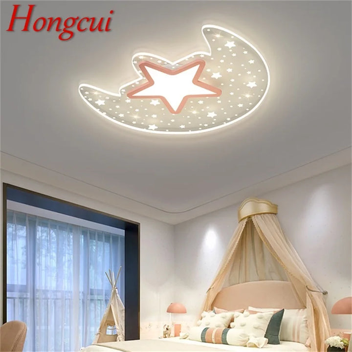 Hongcui Simple Ceiling Light Contemporary Moon Lamp Fixtures LED Home Decorative for Bed Room