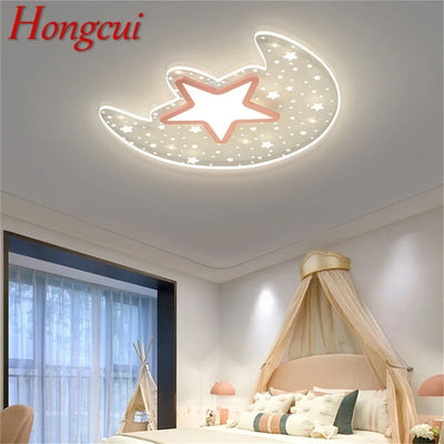 Hongcui Simple Ceiling Light Contemporary Moon Lamp Fixtures LED Home Decorative for Bed Room