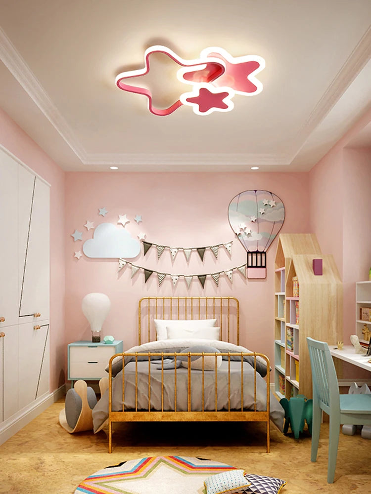 Nordic Children's Lamp Bedroom Girl Boy Cute Room Modern Warm Princess Creative Study Personality Restaurant Star Cartoon Led