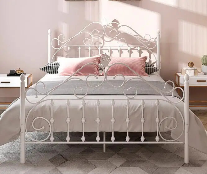 European style light luxury iron bed double iron bed single 1.2m 1.5m 1.8m INS princess web celebrity iron frame bed