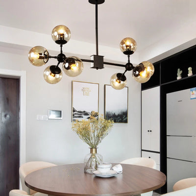 Vintage Led Pendant Lamp Dining Room Furniture Industrial Loft Iron Modern Droplight Glass Round Ball Classic Luminaria Lights
