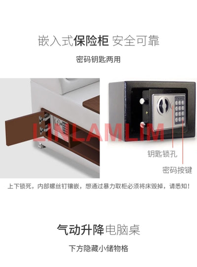 MANBAS Genuine Leather multifunctional massage bed frame camas rectangle ultimate bed With storage Bluetooth speaker safe  beds