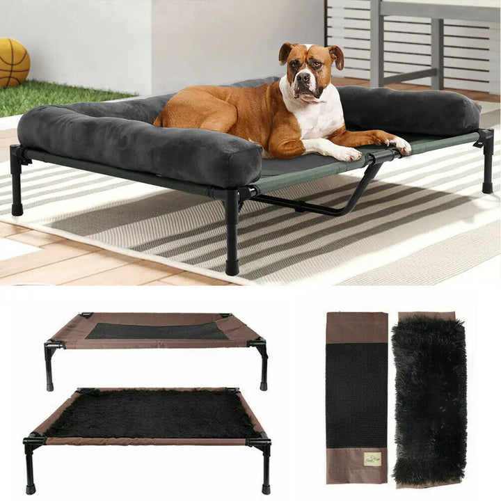 Extra Large Raised Cooling Dog Bed - Waterproof