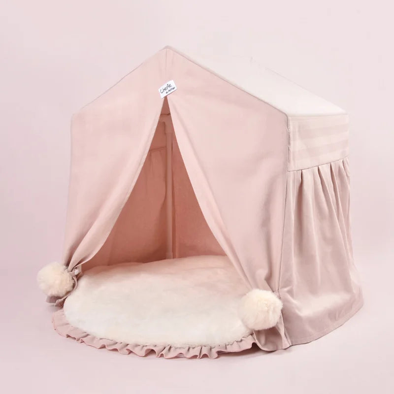 Pet Dog&Cat Cotton Tent Furniture Luxury House Pink Color,Soft Dog Bed Tent For Small Dogs To Medium Dog,Dog Cat Cotton  House