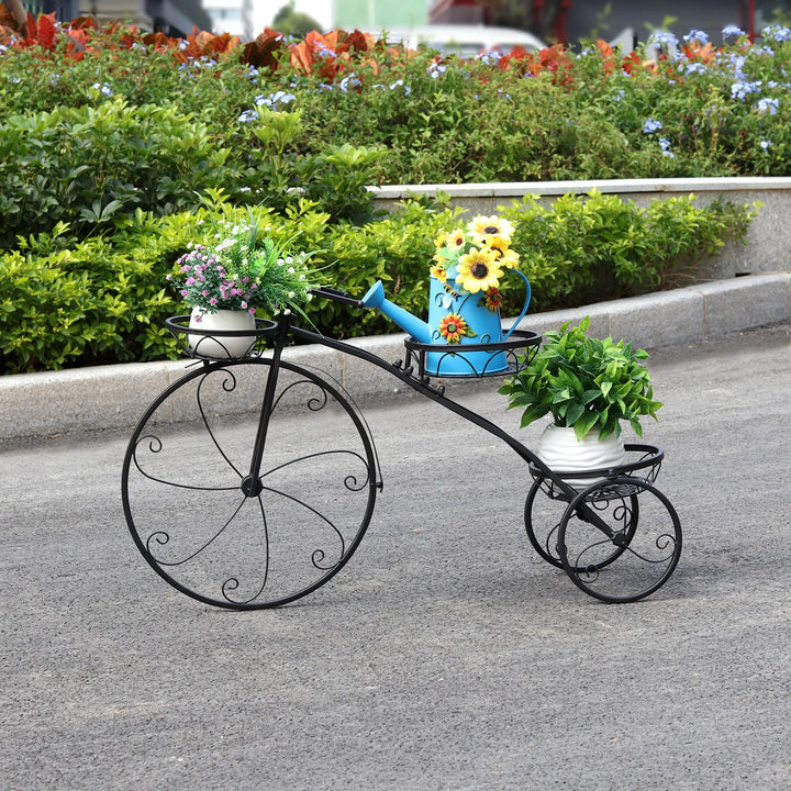 Tricycle Plant Stand Flower Pot Cart Bicycle Holder Rack for Home Garden Patio