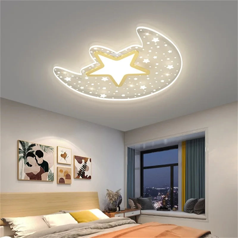 Hongcui Simple Ceiling Light Contemporary Moon Lamp Fixtures LED Home Decorative for Bed Room