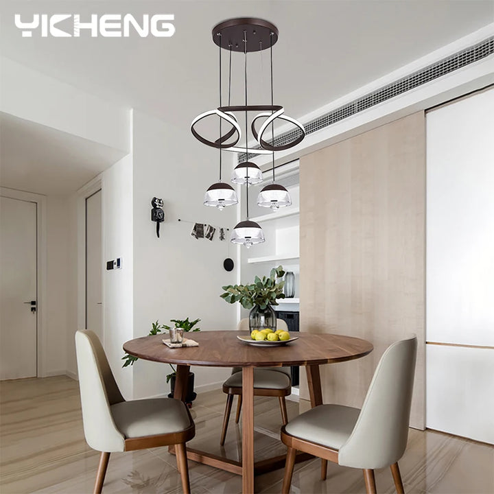 Nordic LED Chandelier Light Simple Style LED Ceiling Lamp Hanging Modern Pendant Lamps For Living Room Dining Room Decoration