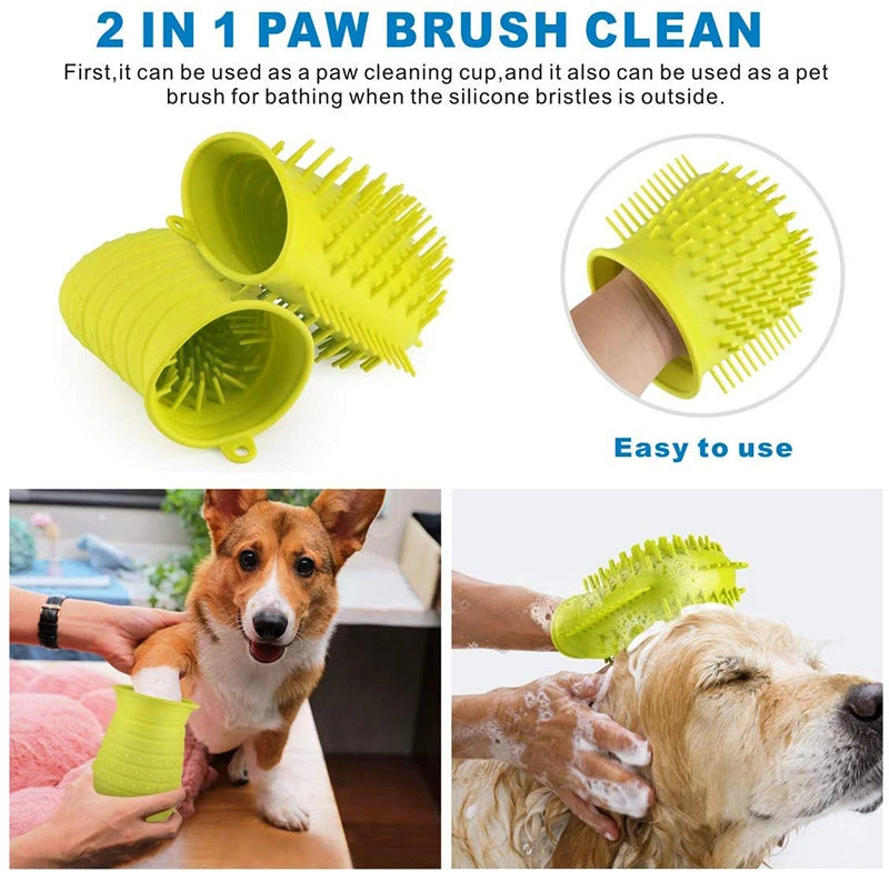 Benepaw Dog Paw Cleaner Shower Brush 2 In 1 Portable Soft Silicone Pet Foot Washer Effectively Cleaning Cup Puppy Cats Massage