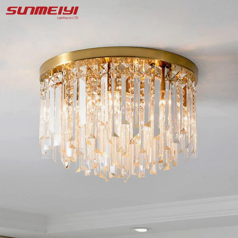 Modern Crystal Ceiling Lights Led Corridor Lighting Ceiling Lamp For Living room Kitchen Gold Bed Room Light lampara led techo