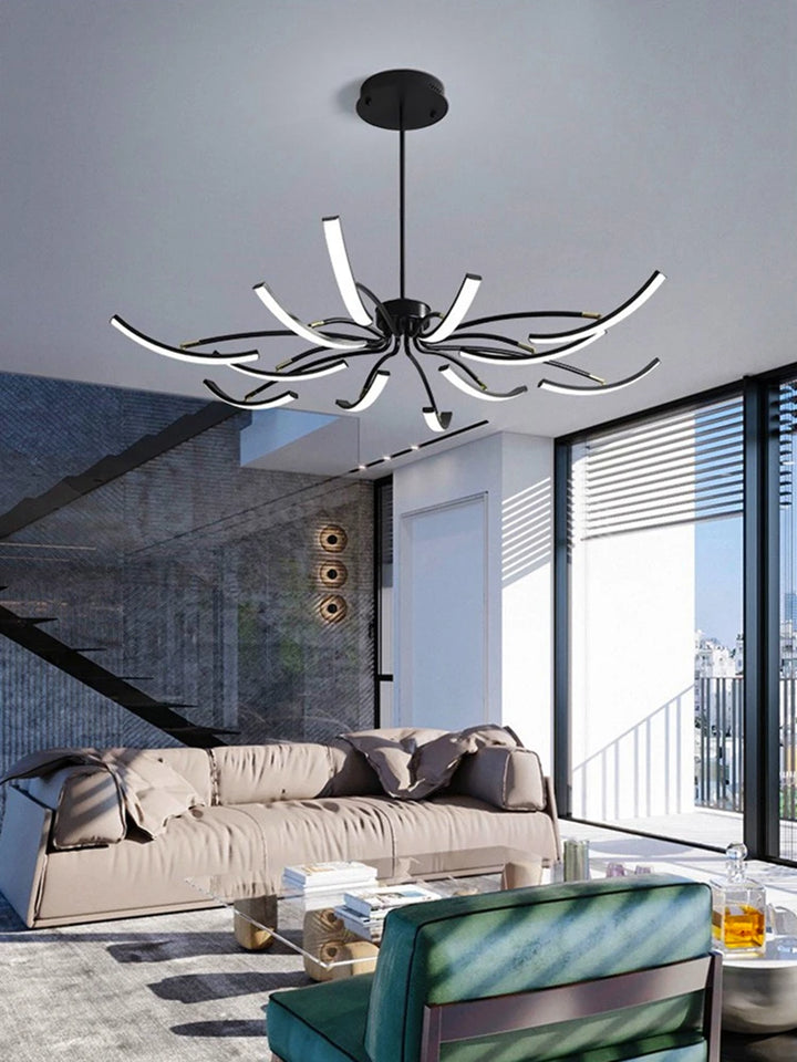 Matte Finished Modern Chandelier For Living Room Decoration Kitchen Bedroom Study Adjustable Light Decorative Led Ceiling Lamps