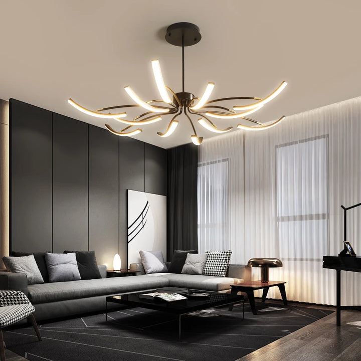 Matte Finished Modern Chandelier For Living Room Decoration Kitchen Bedroom Study Adjustable Light Decorative Led Ceiling Lamps