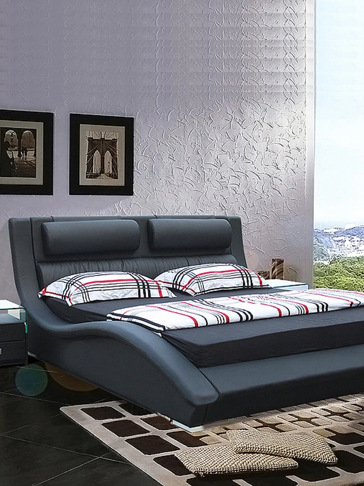 Genuine Leather bed frame modern Nordic camas ultimate bed кровать двуспальная lit beds muebles de dormitorio мебель cama de cas