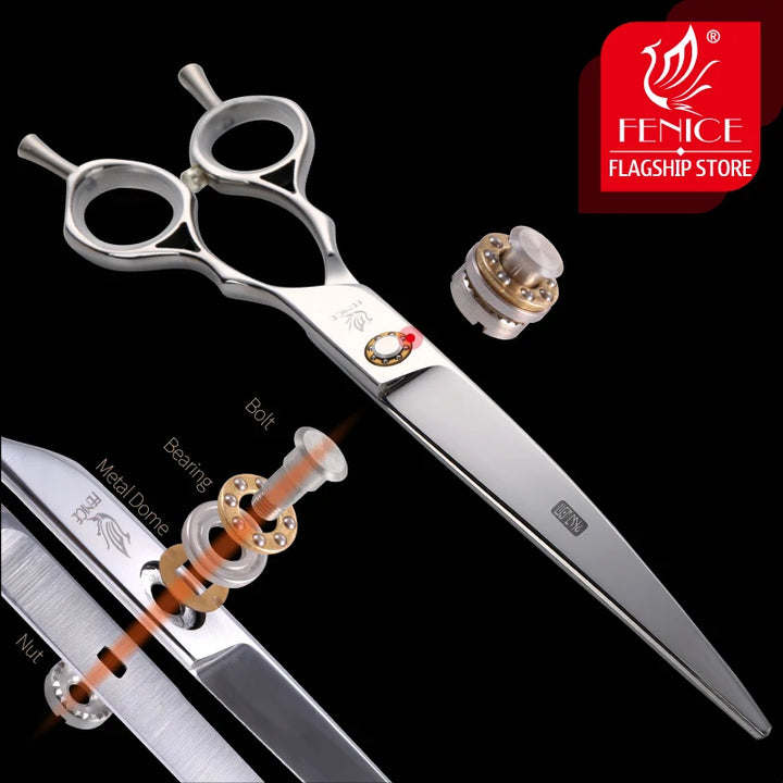 Fenice JP440C Professional 6.5/7.0/7.5/8.0 inch Dog Grooming Cutting Thinning Curved Shear Set Dog Groomer Tool Pet Accesories