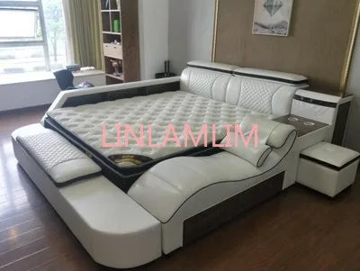 Linlamlim Tech Smart Bed Frame Multifunctional Massage Camas Ultimate Lit Tatami Muebles De Dormitorio Upholstered Cama De Casa