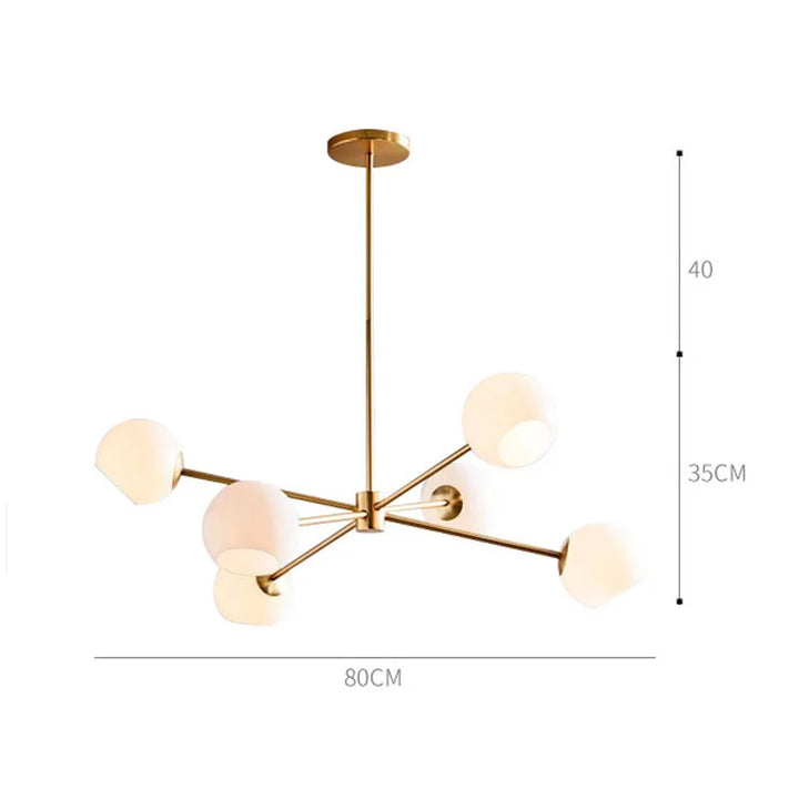 Modern LED Chandelier Branches Nordic Glass Balls Ceiling Lamp Living Room Dining Room Bedroom Lighting Fixtures