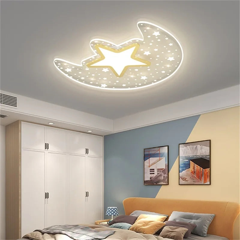 WPD Simple Ceiling Light Contemporary Moon Lamp Fixtures LED Home Decorative for Bed Room