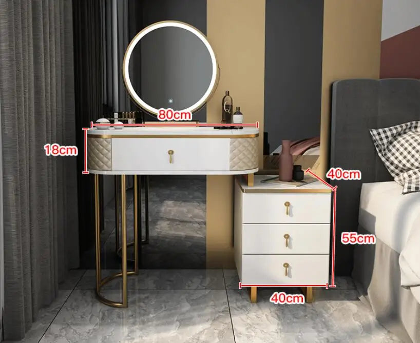 Nordic dressing table bedroom light luxury net red ins wind storage cabinet one small apartment dressing table table