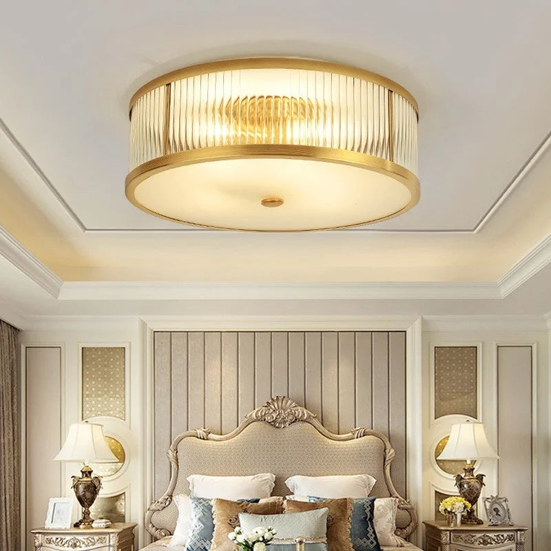 Gold Round Modern LED Ceiling Lights For Living Study Room E14 Indoor Lamps Parlor Foyer Lustres Lampadario Luminaire