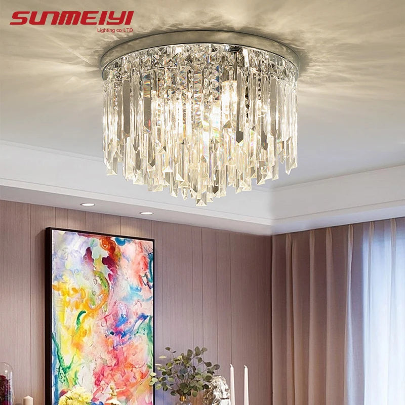 Modern Crystal Ceiling Lights Led Corridor Lighting Ceiling Lamp For Living room Kitchen Gold Bed Room Light lampara led techo