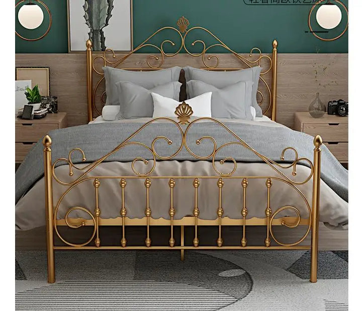 European style light luxury iron bed double iron bed single 1.2m 1.5m 1.8m INS princess web celebrity iron frame bed