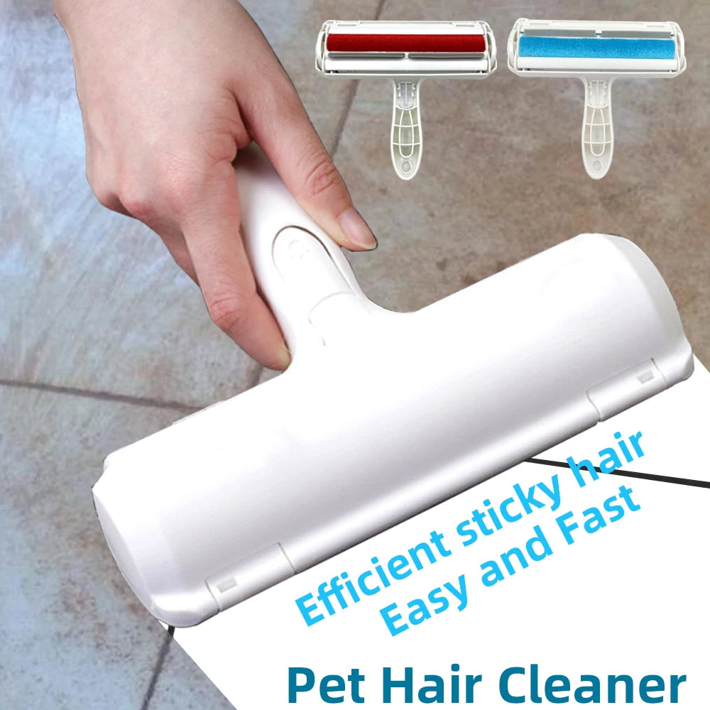 Pet Hair Roller Remover Lint Brush 2-Way Dog Cat Comb Tool Convenient Cleaning Dog Cat Fur Brush Base Home Furniture Sofa Clothe