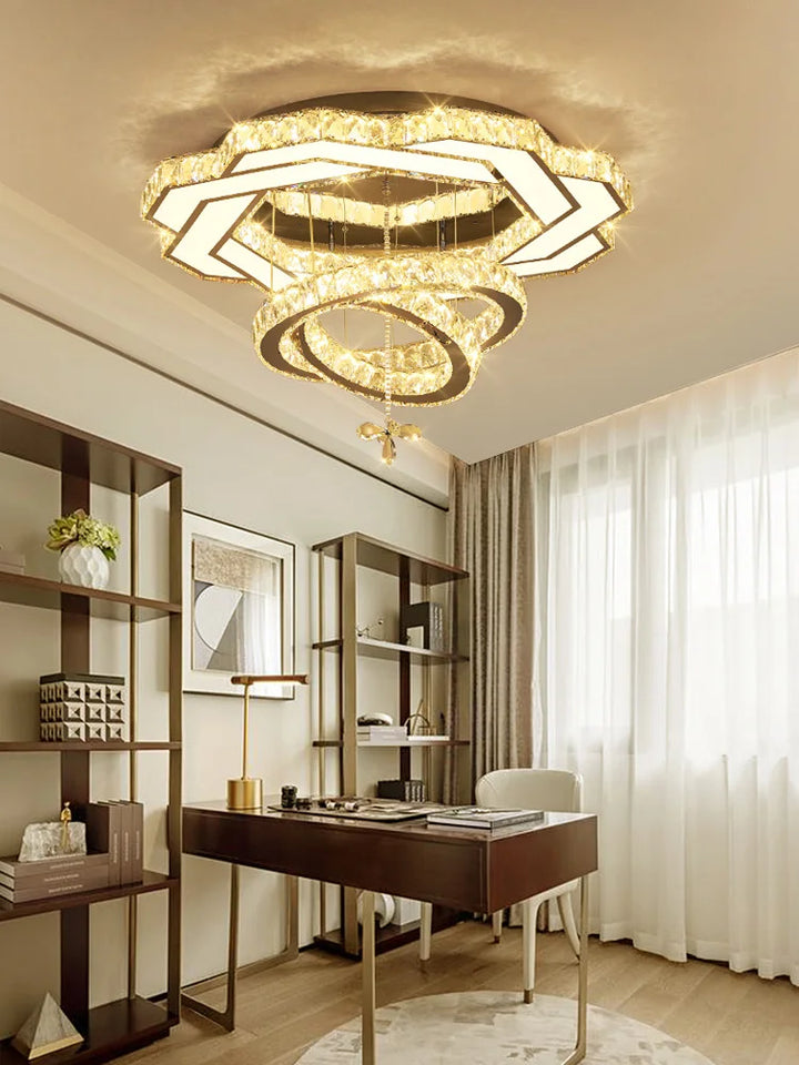 Сhrome lustres bedroom Modern crystal ceiling lighting dining room luxury ceiling lamps living room ceiling light led fixtures