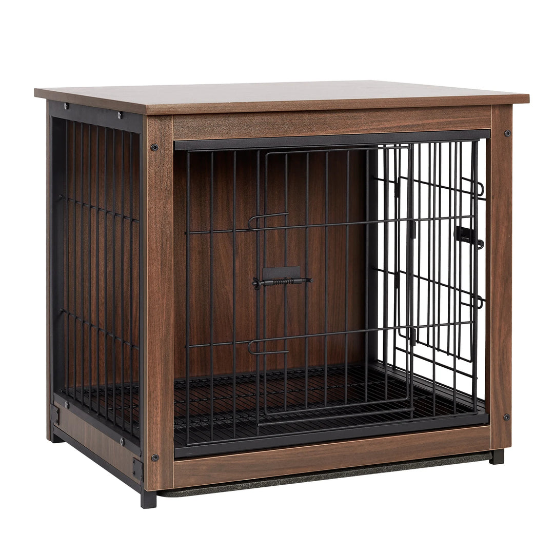 Vintage Wooden Pet Cage   with Table Top & Barrier Gate