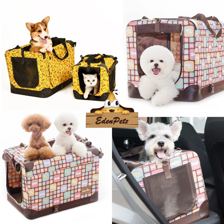 EDENPETZ Luxury Large Pet Dog Car Carrier Seat Bag Foldable Waterproof Mesh Bag Travel Carrying Cat Puppy Basket Cage