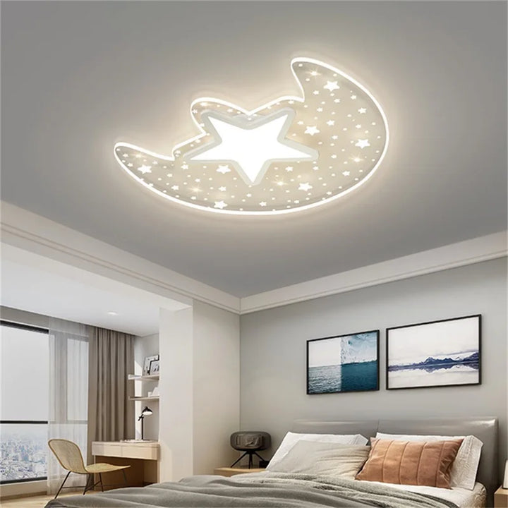 WPD Simple Ceiling Light Contemporary Moon Lamp Fixtures LED Home Decorative for Bed Room