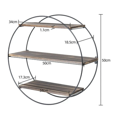 3 Tier Floating Wall Mounted Rustic Industrial Wood Metal Shelves for Bathroom Bedroom Living Room Kitchen Office