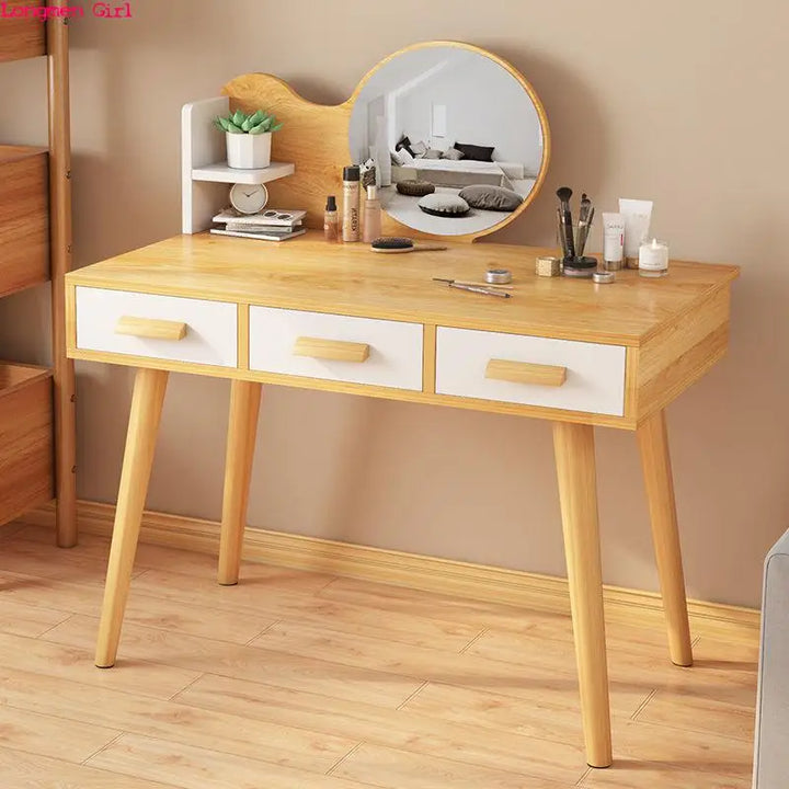 Bedroom Dressing Table Nordic Fashion Furniture Apartment Hotel Bedroom Set Dressing Table Mirror Makeup Table Density Board