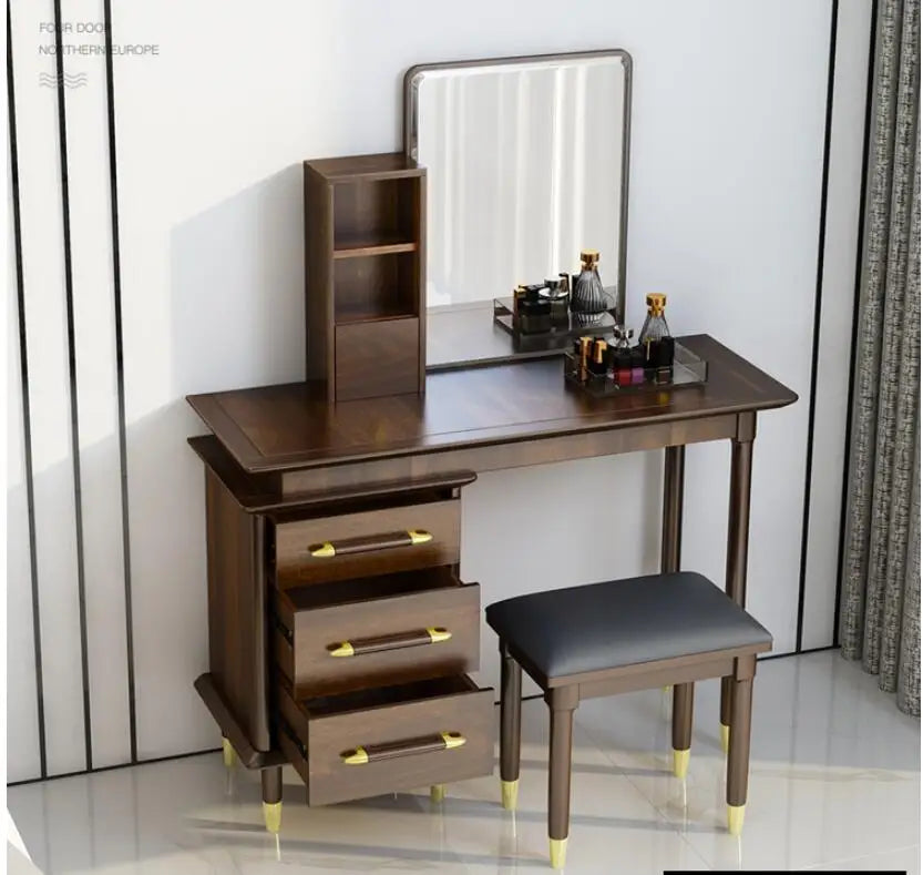 Solid wood dressing table bedroom simple modern storage cabinet one small apartment net red light luxury dressing table table