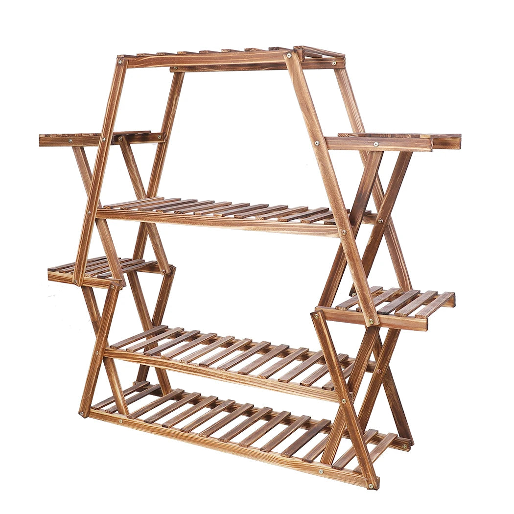 Large Triangular Wood Plant Stand Indoor 6 Tier Flower Pot Holder Shelf Corner Display Rack Organizer Shelves