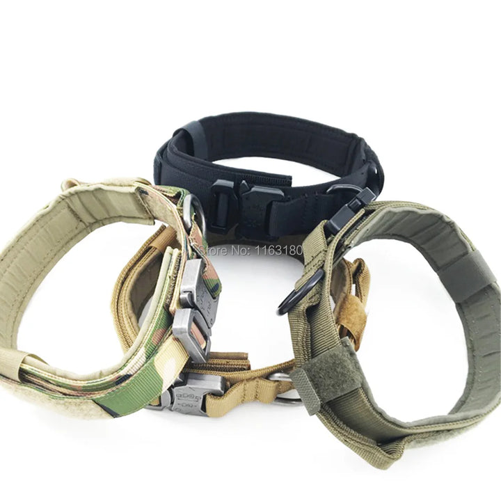 12pcs/lot Nylon Dog Collar Outdoor Tactical Training Collar Pet Military Collar Dog Police Pet Accessories