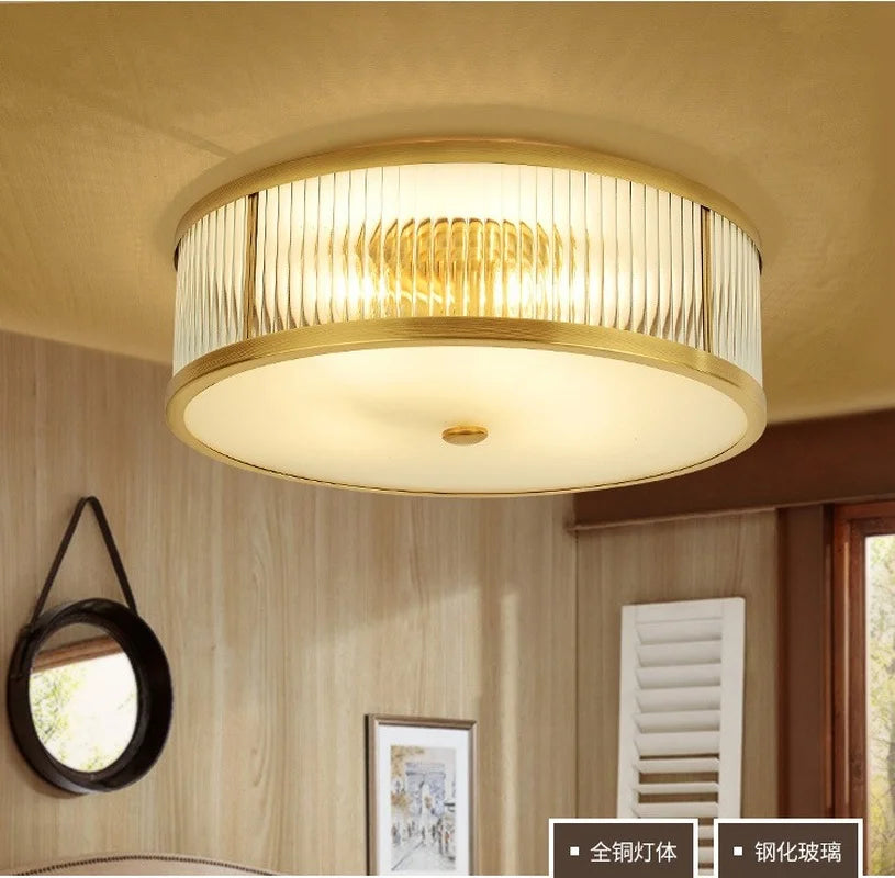 Gold Round Modern LED Ceiling Lights For Living Study Room E14 Indoor Lamps Parlor Foyer Lustres Lampadario Luminaire