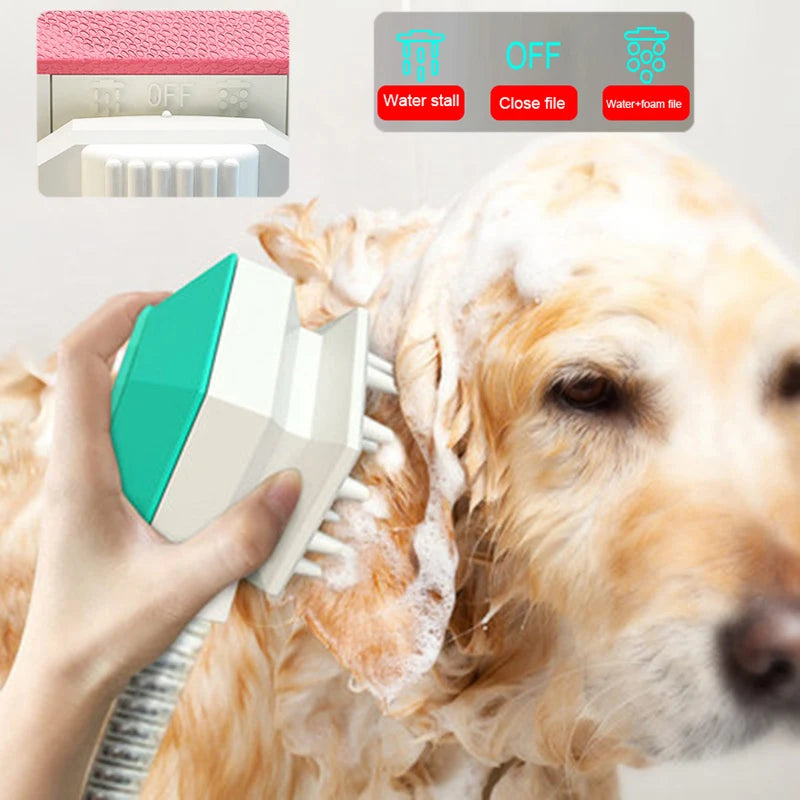 Pet Dog Bathing Sprayer Comfortable Massage Shower Tools Dog Hair Shampoo Brush Pet Grooming Cleaning Comb For Medium Large Dogs