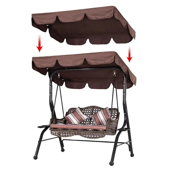 2Pcs/set Waterproof Swing Chair Top Rain Cover Park Swing Rain-Proof Seat Cover Outdoor Patio Swing Chair Dust Cover Shade Cloth