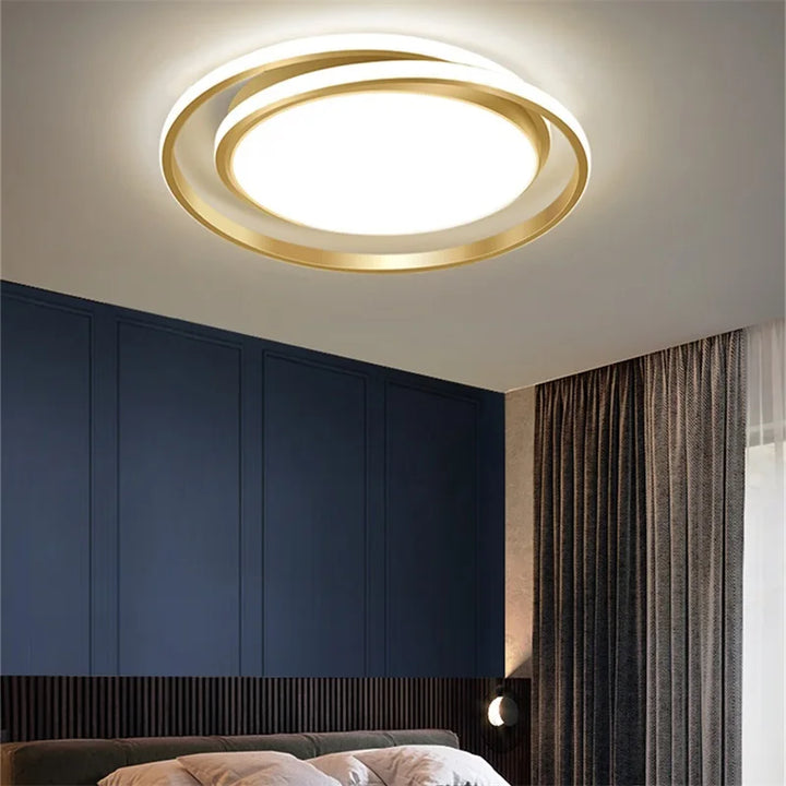 Hongcui Nordic Ceiling Light Contemporary Gold Round Lamp Simple Fixtures LED Home Decorative for Living Bed Room