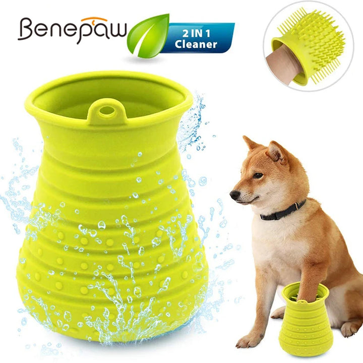 Benepaw Dog Paw Cleaner Shower Brush 2 In 1 Portable Soft Silicone Pet Foot Washer Effectively Cleaning Cup Puppy Cats Massage