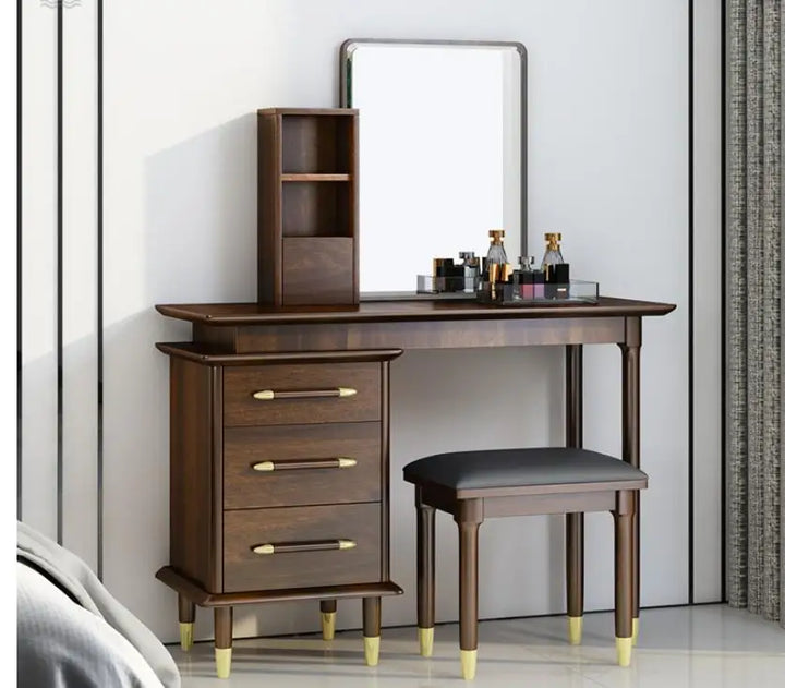 Solid wood dressing table bedroom simple modern storage cabinet one small apartment net red light luxury dressing table table