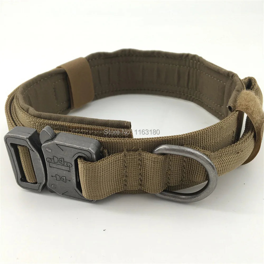 12pcs/lot Nylon Dog Collar Outdoor Tactical Training Collar Pet Military Collar Dog Police Pet Accessories