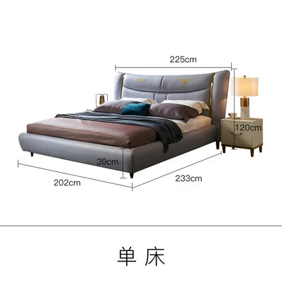 Real Genuine cow leather bed Soft Beds Bedroom camas lit muebles de dormitorio yatak mobilya quarto unique designer furniture