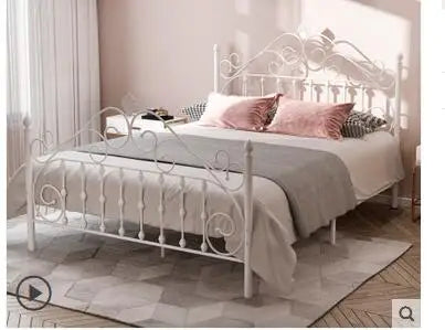 European style light luxury iron bed double iron bed single 1.2m 1.5m 1.8m INS princess web celebrity iron frame bed