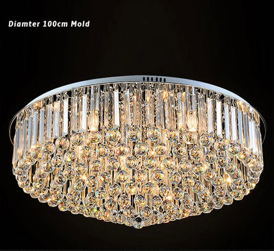 Round Crystal Ceiling Light For Living Room Remote Controlled luminaria Home Decoration Bedroom Lamp Lighting Fixture