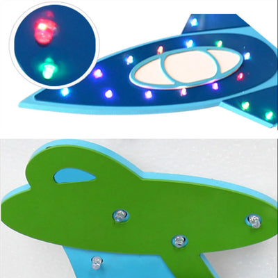 Acrylic Wireless Airplane E14 Led Ceiling Lights Kids 110V-220V USB Audio Amplifier Speakers Wooden Led Ceiling Light